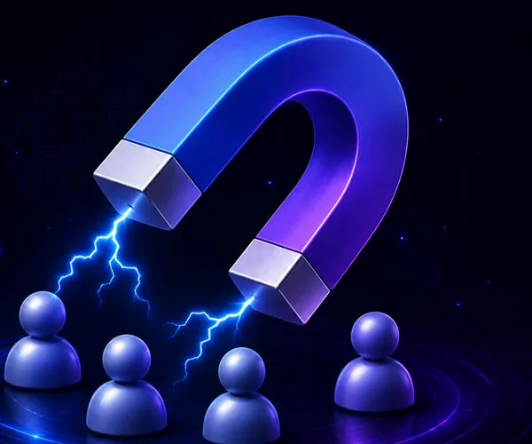 Abstract lead attraction illustration